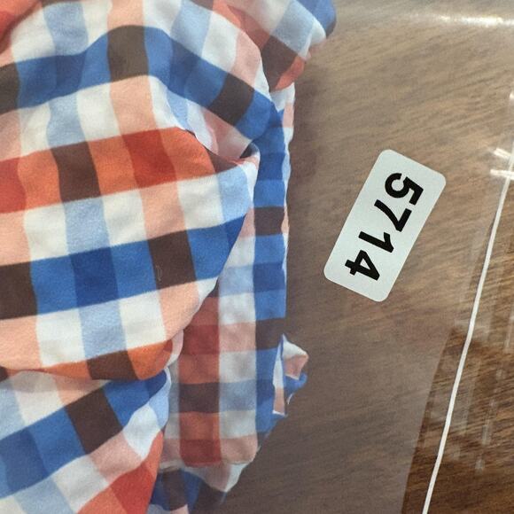 Plaid Gingham Shirt Dress Women Medium Red Blue Puff Sleeve Game Day Button Down - Picture 13 of 13